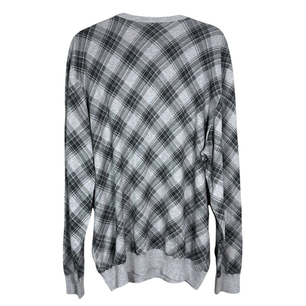 Polo Golf Ralph Lauren Mens XXL Grey Plaid Cotton Cashmere Crewneck Sweater - Picture 3 of 4